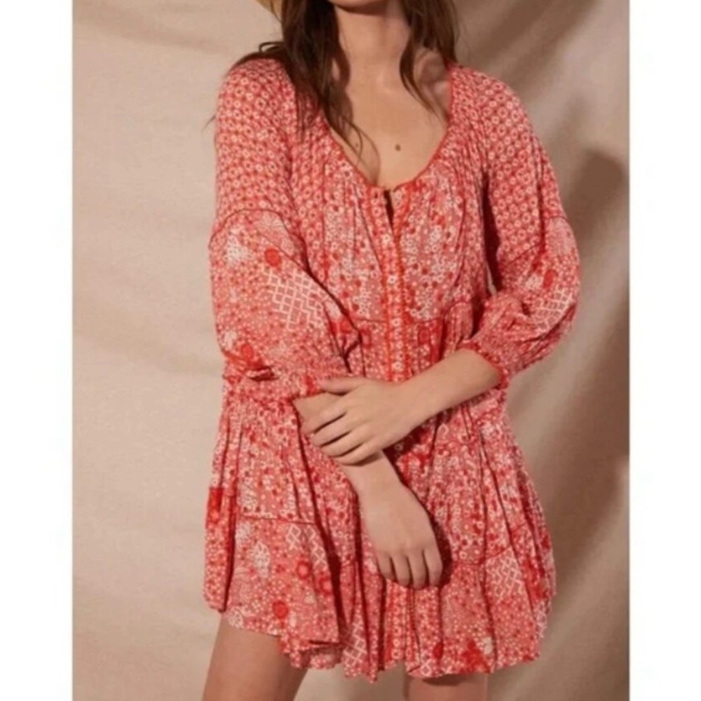 Poupette‎ St Barth Tesorino Mini Dress Size S/M Tunic Flowy Resort Beachy Boho
